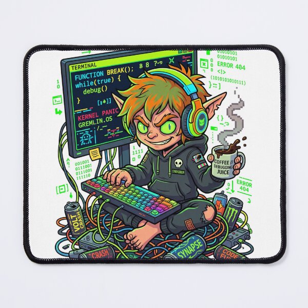 Item preview, Cybergoblin Developer Coffee And Late Night Debugging designed and sold by TechNexusPrints.