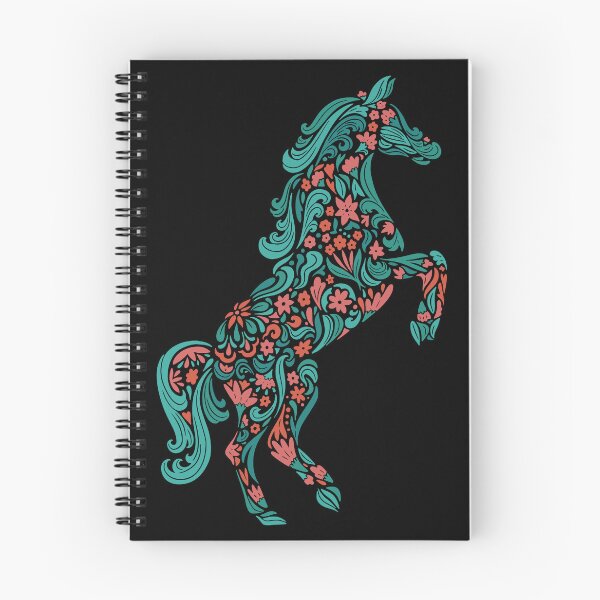 Item preview, Floral Rearing Horse Botanical Boho Equestrian Art designed and sold by Hilal-Studio.
