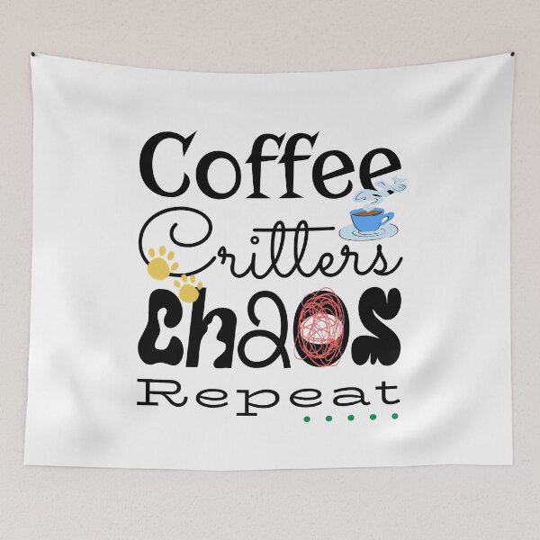 Item preview, Coffee Critters Chaos Repeat Animal Lover Humor designed and sold by Sachie's Studio.