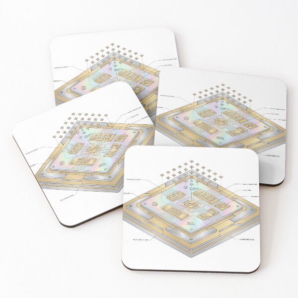 Item preview, Minimalist Quantum Processor Core Isometric Tech Sticker designed and sold by TechNexusPrints.