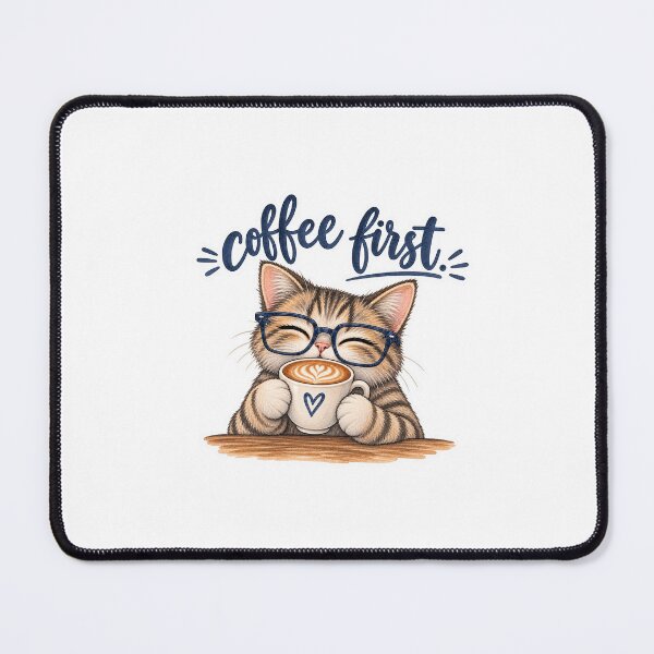 Item preview, cat sipping coffee designed and sold by Eric Gonzalez Heredia.