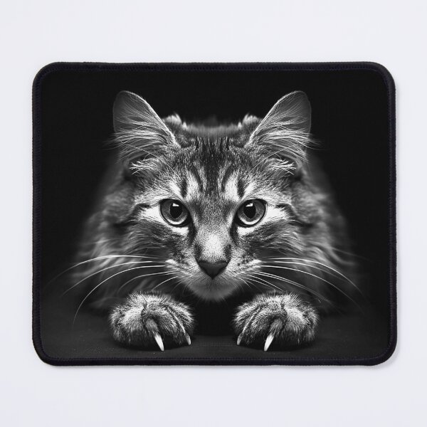 Item preview, Tabby Cat Portrait Black and White Feline Photography Art designed and sold by inkoutninja.