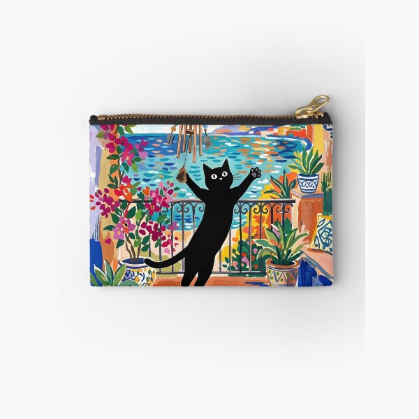 Item preview, Leaping Black Cat Playing Wind Chime Matisse Style Art Print designed and sold by DuckOddity.