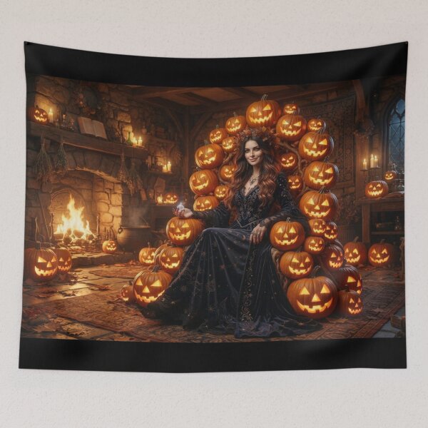 Item preview, Pumpkin Throne Queen Gothic Halloween Art designed and sold by AfresStudio.