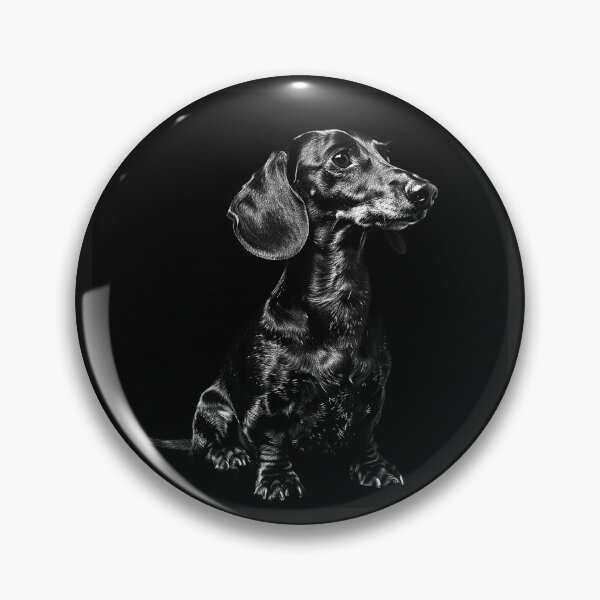 Item preview, Black Dachshund Portrait Monochrome Sausage Dog Art designed and sold by inkoutninja.