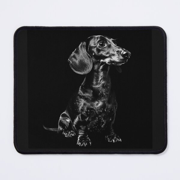 Item preview, Black Dachshund Portrait Monochrome Sausage Dog Art designed and sold by inkoutninja.