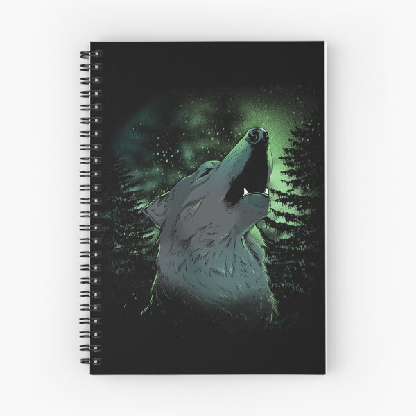 Item preview, Howling Wolf Northern Lights Green Forest Nature designed and sold by Hilal-Studio.