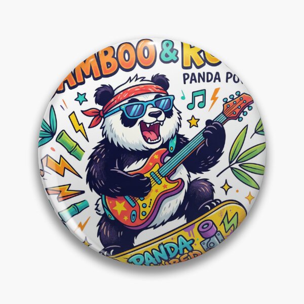 Item preview, Wild For Bamboo & Rock - Skater Panda Guitarist designed and sold by rich-moda.