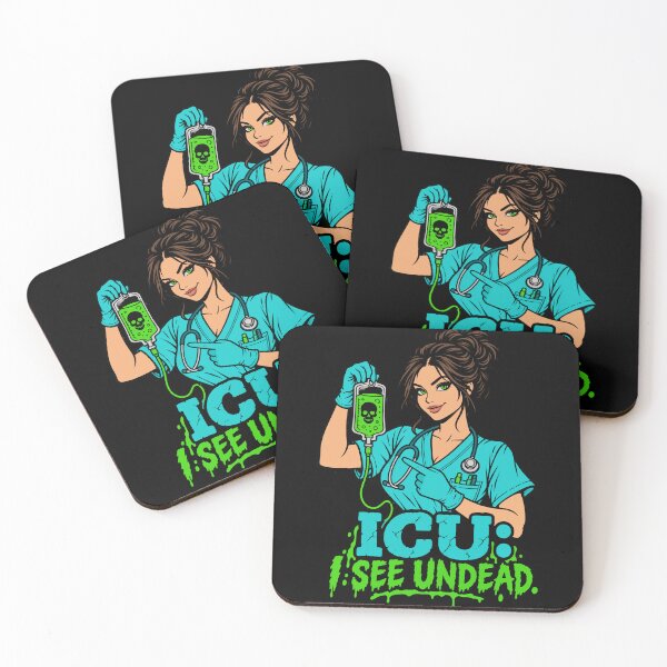 Item preview, ICU Nurse I See Undead Halloween Zombie Nurse IV Bag designed and sold by Uglyandcute.