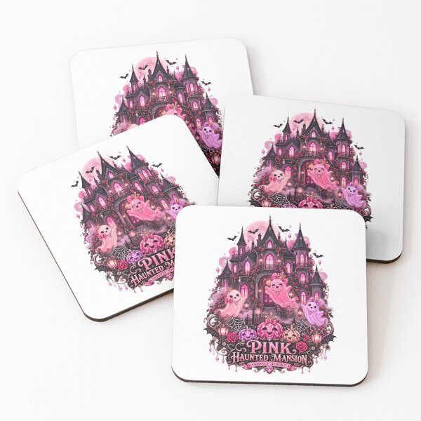 Item preview, Cute Pink Haunted Mansion Spooky Halloween Poster Art designed and sold by Kaikab007.