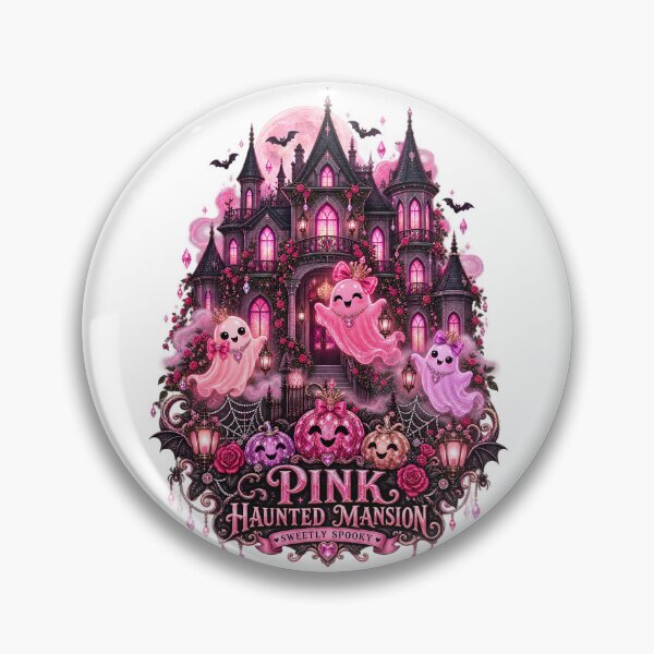 Item preview, Cute Pink Haunted Mansion Spooky Halloween Poster Art designed and sold by Kaikab007.