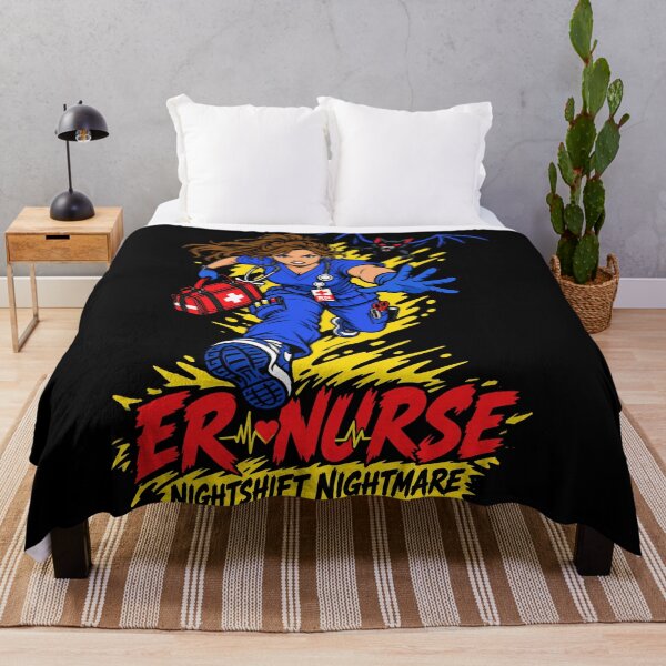 Item preview, ER Nurse Nightshift Nightmare Halloween Running Nurse with Bat designed and sold by Uglyandcute.