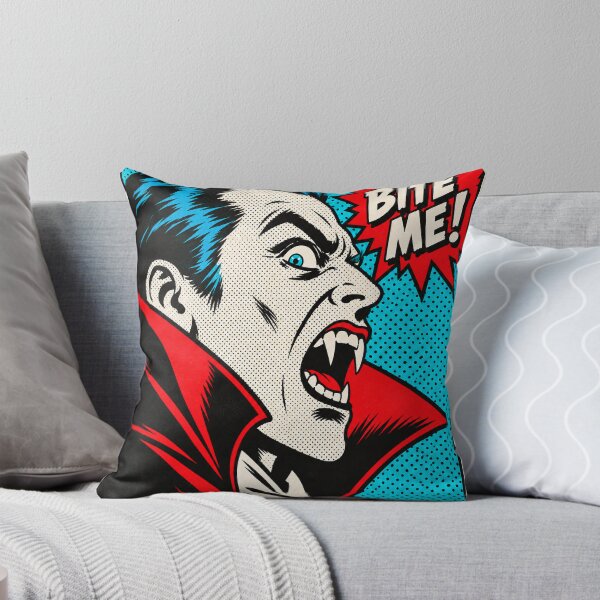 Item preview, Retro Pop Art BITE ME! Dracula Vampire – Vintage Halloween Horror Comic Book Art designed and sold by WolfmanProphecy.
