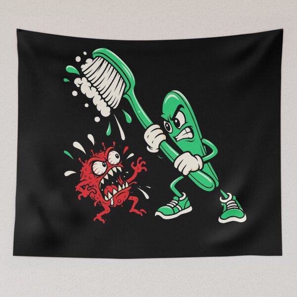 Item preview, Dental Hygienist Halloween Toothbrush vs. Cavity Monster designed and sold by Uglyandcute.