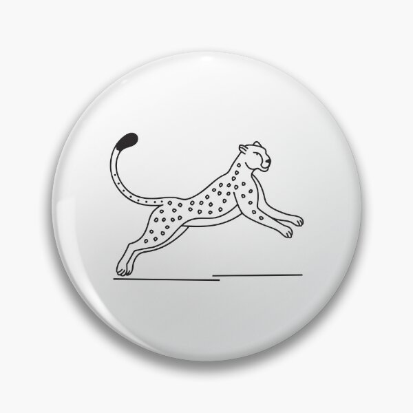 Item preview, Doodle illustration of a cheetah sprinting with legs outstretched designed and sold by rasagamastore.