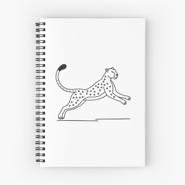 Item preview, Doodle illustration of a cheetah sprinting with legs outstretched designed and sold by rasagamastore.