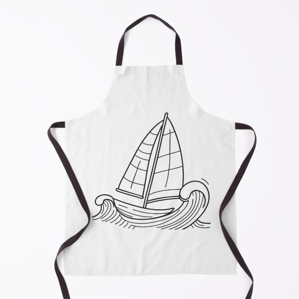 Item preview, Doodle illustration of a sailboat gliding through waves with full sail designed and sold by rasagamastore.