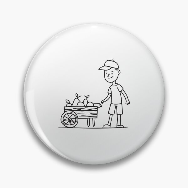Item preview, Doodle illustration of a street vendor offering fruit from a wooden cart designed and sold by rasagamastore.