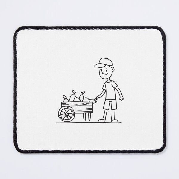 Item preview, Doodle illustration of a street vendor offering fruit from a wooden cart designed and sold by rasagamastore.
