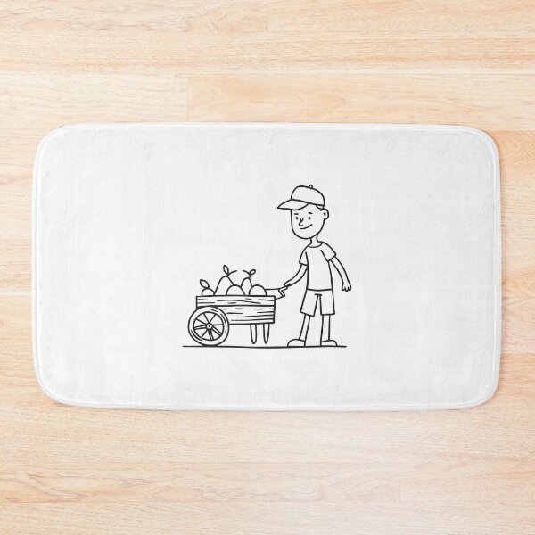 Item preview, Doodle illustration of a street vendor offering fruit from a wooden cart designed and sold by rasagamastore.