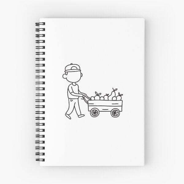 Item preview, Doodle illustration of a street vendor selling fruit from a market cart designed and sold by rasagamastore.