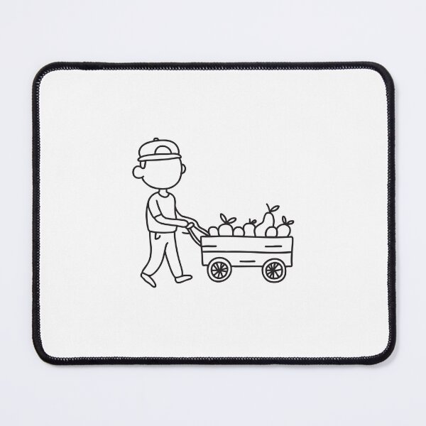 Item preview, Doodle illustration of a street vendor selling fruit from a market cart designed and sold by rasagamastore.
