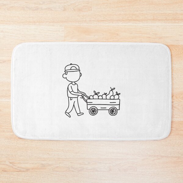 Item preview, Doodle illustration of a street vendor selling fruit from a market cart designed and sold by rasagamastore.