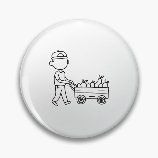 Item preview, Doodle illustration of a street vendor selling fruit from a market cart designed and sold by rasagamastore.