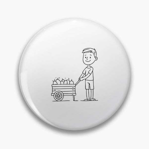 Item preview, Doodle illustration of a fruit vendor displaying produce from a wooden cart designed and sold by rasagamastore.