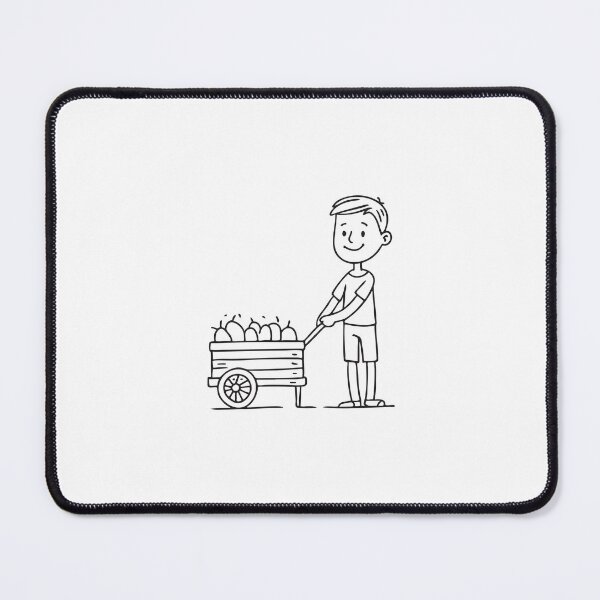 Item preview, Doodle illustration of a fruit vendor displaying produce from a wooden cart designed and sold by rasagamastore.