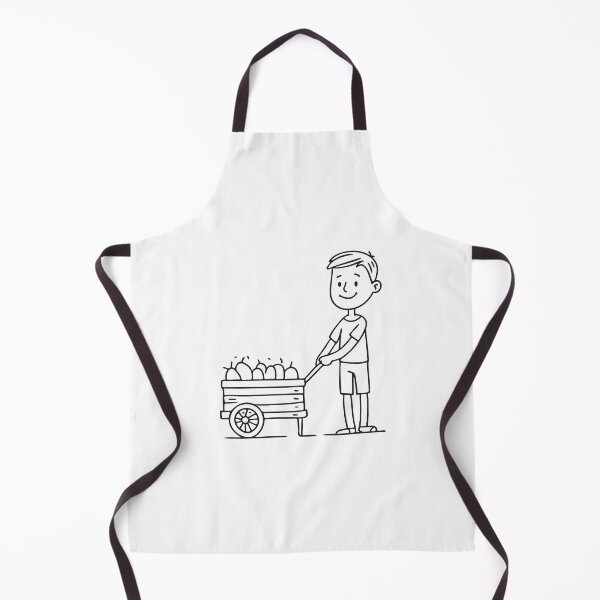 Item preview, Doodle illustration of a fruit vendor displaying produce from a wooden cart designed and sold by rasagamastore.