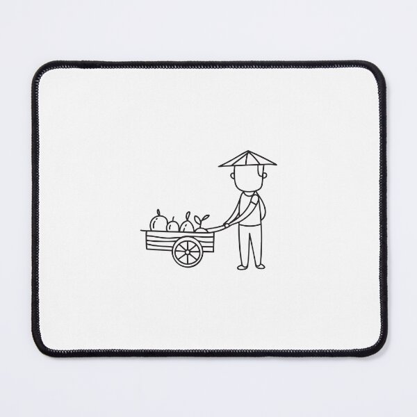 Item preview, Doodle illustration of a vendor selling fresh fruit from a wooden cart designed and sold by rasagamastore.