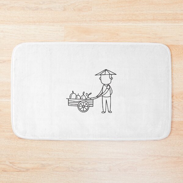 Item preview, Doodle illustration of a vendor selling fresh fruit from a wooden cart designed and sold by rasagamastore.