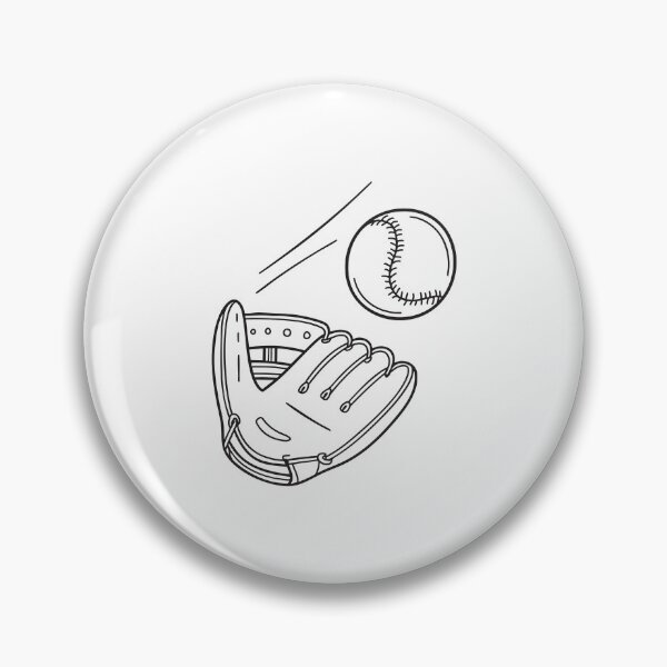 Item preview, Doodle illustration of a thrown baseball mid-flight toward a glove designed and sold by rasagamastore.