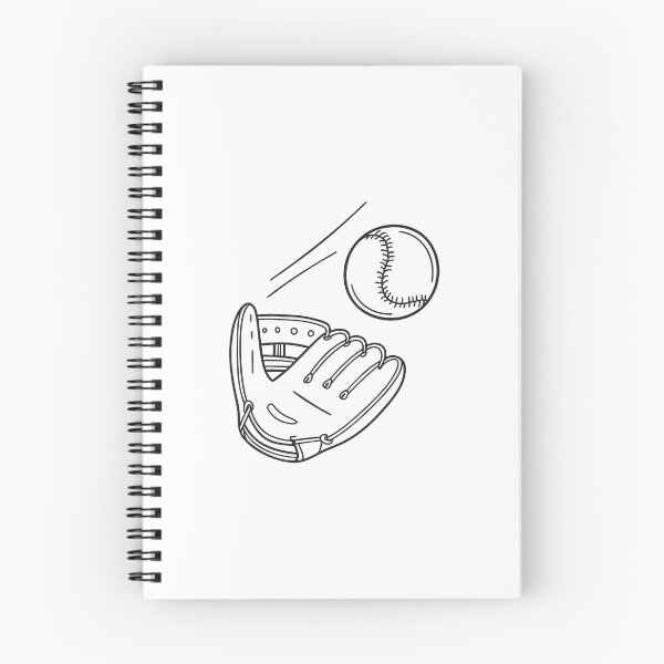 Item preview, Doodle illustration of a thrown baseball mid-flight toward a glove designed and sold by rasagamastore.