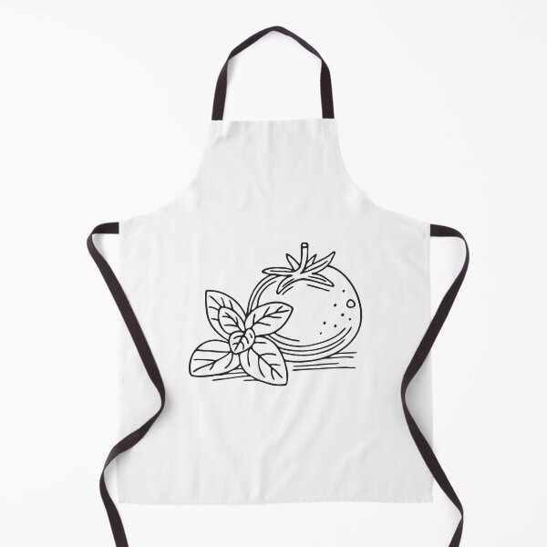 Item preview, Doodle illustration of a tomato placed beside fresh basil leaves designed and sold by rasagamastore.