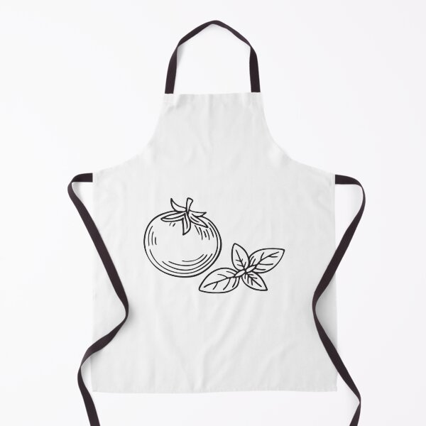 Item preview, Doodle illustration of a tomato next to fresh basil leaves designed and sold by rasagamastore.