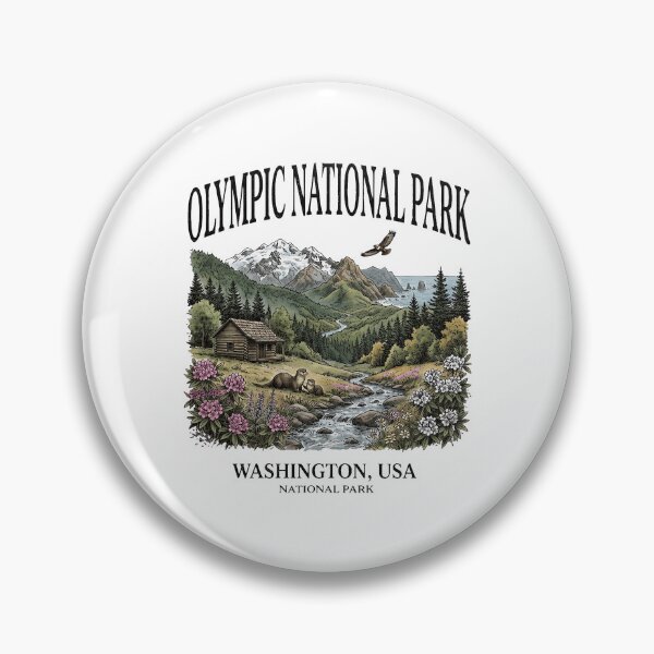 Item preview, Olympic National Park Washington USA Retro Design designed and sold by HeatherRu96664.