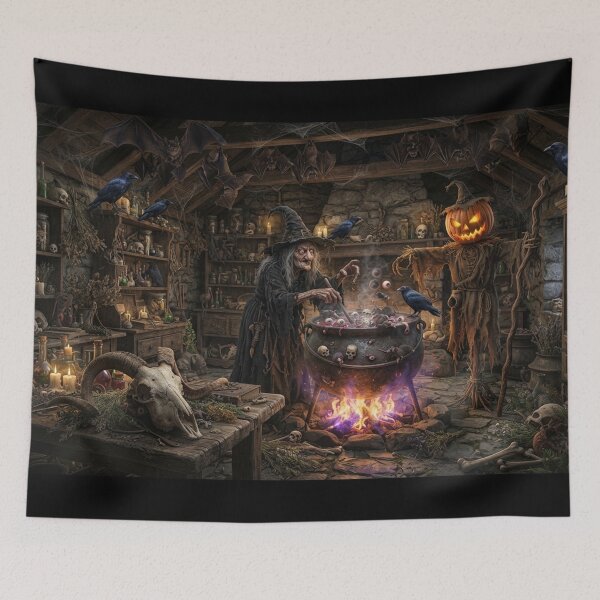 Item preview, Witch Alchemy Laboratory Cauldron Halloween Art designed and sold by AfresStudio.