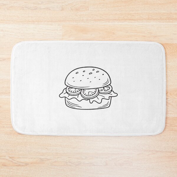 Item preview, Doodle illustration of a plant-based burger with lettuce and tomato designed and sold by rasagamastore.