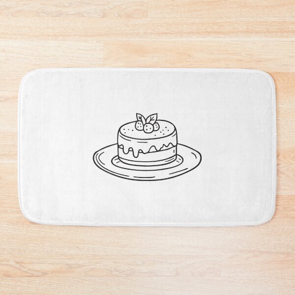 Item preview, Doodle illustration of a vegan chocolate cake placed on a plate designed and sold by rasagamastore.