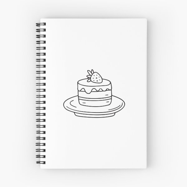 Item preview, Doodle illustration of a vegan chocolate cake resting on a dessert plate designed and sold by rasagamastore.