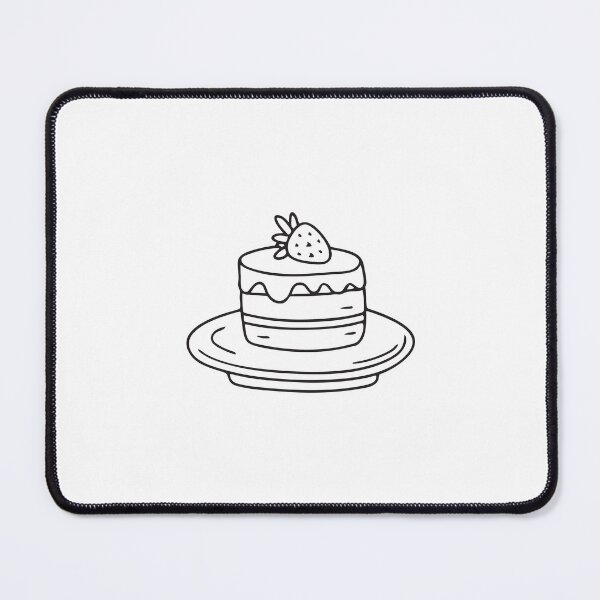 Item preview, Doodle illustration of a vegan chocolate cake resting on a dessert plate designed and sold by rasagamastore.