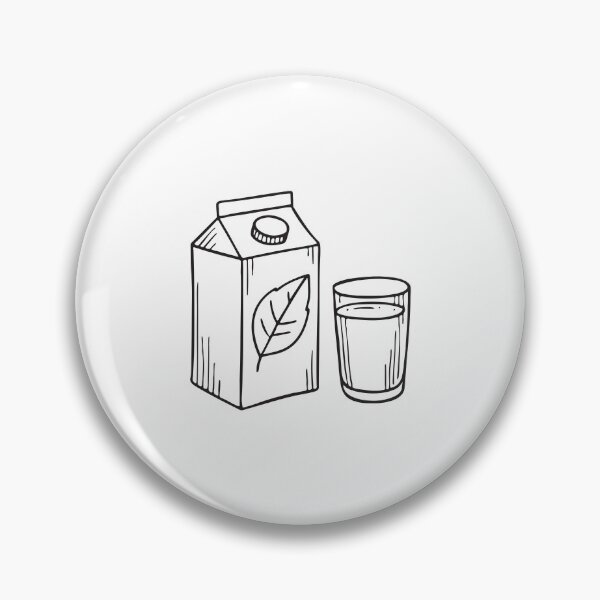 Item preview, Doodle illustration of a vegan milk carton placed beside a glass designed and sold by rasagamastore.