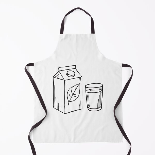 Item preview, Doodle illustration of a vegan milk carton placed beside a glass designed and sold by rasagamastore.