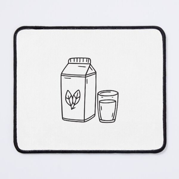 Item preview, Doodle illustration of a carton of vegan milk next to a glass designed and sold by rasagamastore.