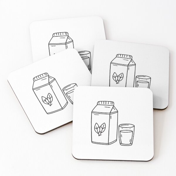 Item preview, Doodle illustration of a carton of vegan milk next to a glass designed and sold by rasagamastore.