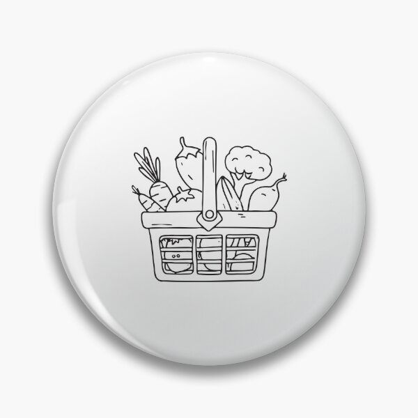 Item preview, Doodle illustration of a vegan shopping basket filled with vegetables designed and sold by rasagamastore.