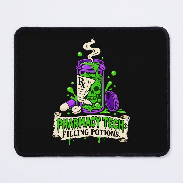 Item preview, Pharmacy Tech Filling Potions Halloween Skull Potion Bottle designed and sold by Uglyandcute.