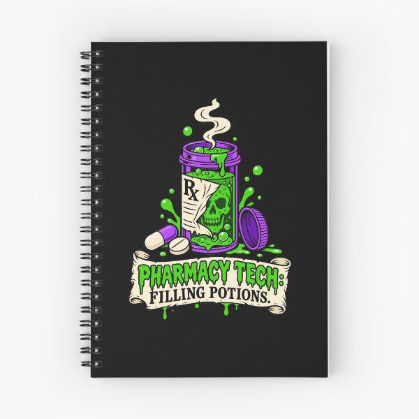Item preview, Pharmacy Tech Filling Potions Halloween Skull Potion Bottle designed and sold by Uglyandcute.
